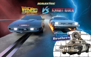 back to the future vs knight rider vs blues brothers scalextric bundle